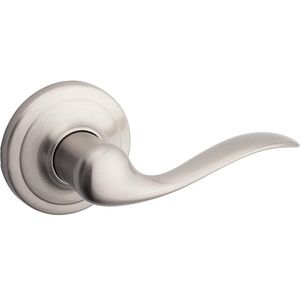 Kwikset Tustin Dummy Door Handle, Single Sided Lever Satin Nickel
